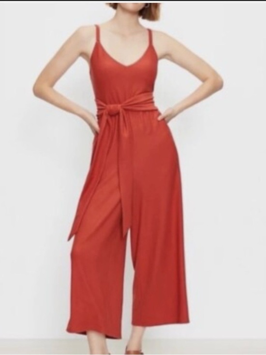 LOFT Pants - Loft Wide-Leg Jumpsuit with Spaghetti Straps spring boho size large READD>>>